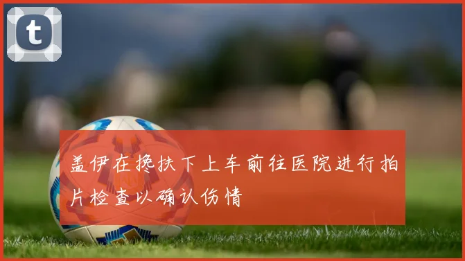 盖伊在搀扶下上车前往医院进行拍片检查以确认伤情